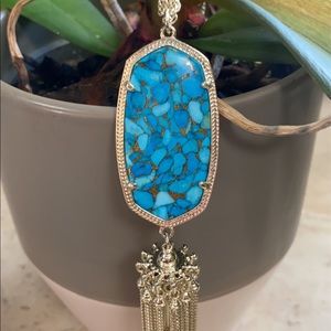 Kendra Scott Bronzed Veined Turquoise Necklace